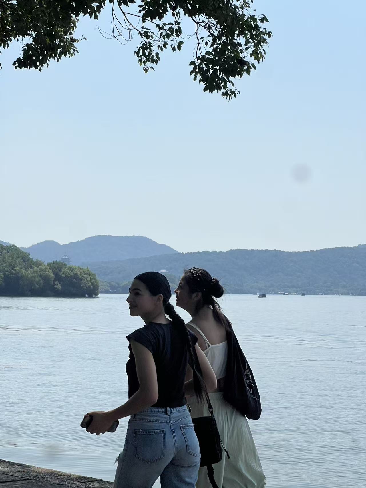 Walking along West Lake in Hangzhou