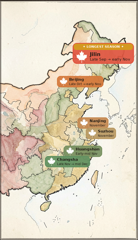 China Autumn Foliage Map